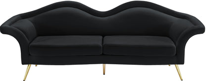 Plush Black Velvet Sofa S