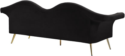 Plush Black Velvet Sofa S