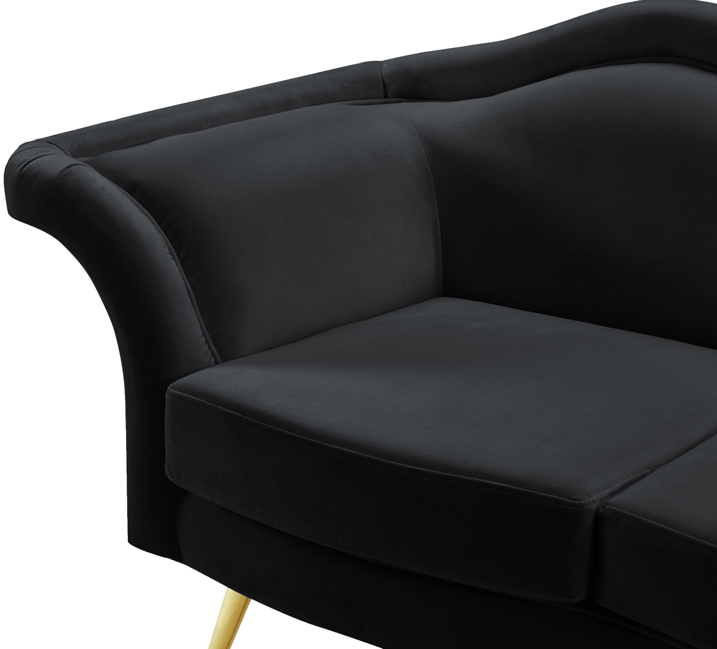 plush black velvet sofa s