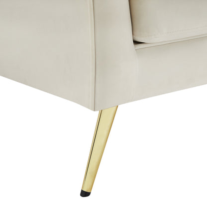 Plush Cream Velvet Chair C