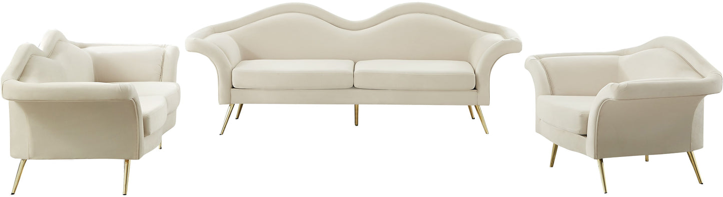 plush cream velvet chair c