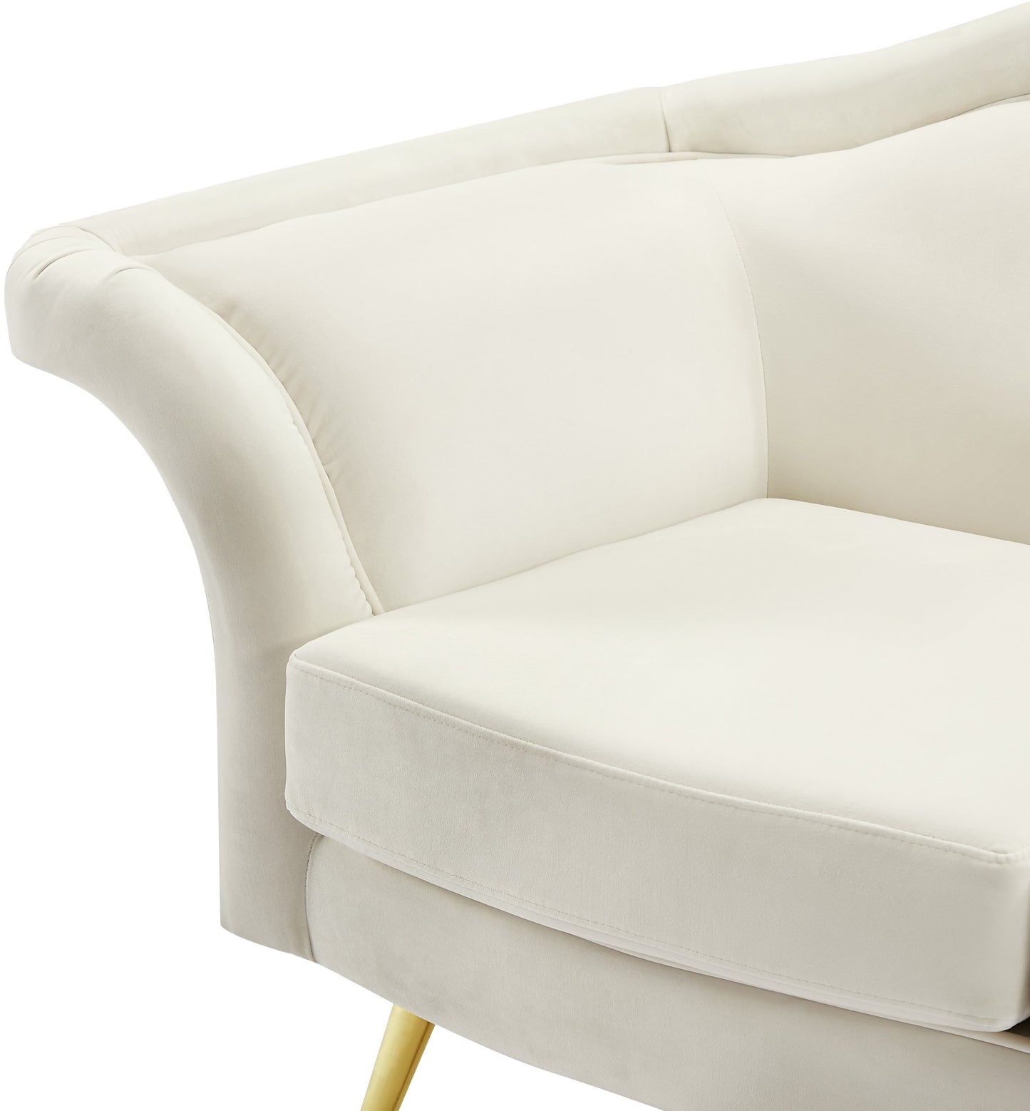 plush cream velvet chair c