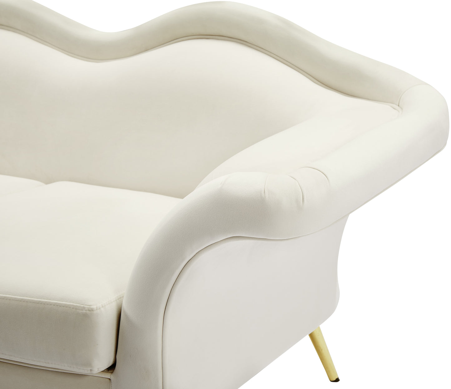 plush cream velvet loveseat l