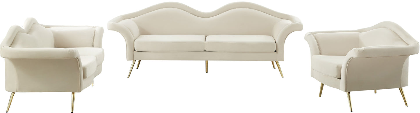 plush cream velvet loveseat l