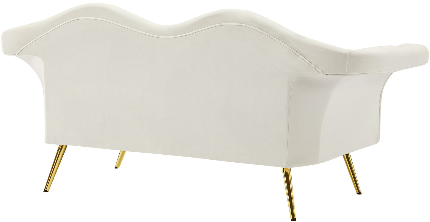 plush cream velvet loveseat l