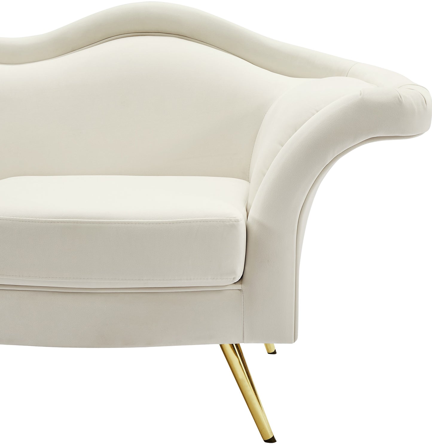 plush cream velvet loveseat l