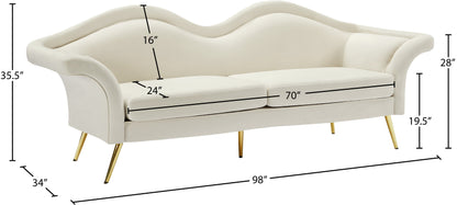 Plush Cream Velvet Sofa S