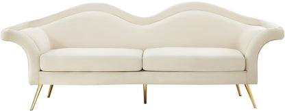 Plush Cream Velvet Sofa S