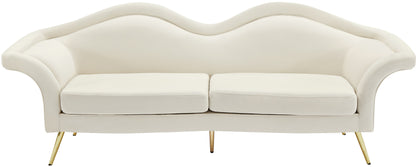 Plush Cream Velvet Sofa S