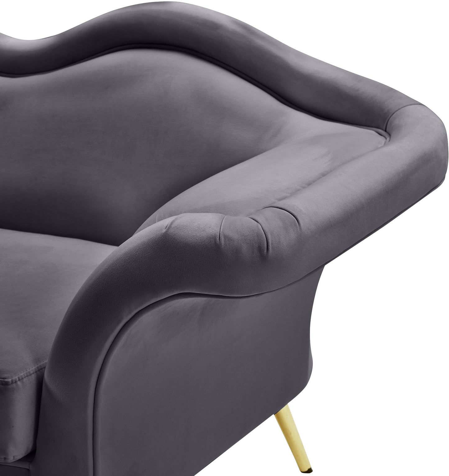 plush grey velvet chair c