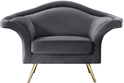 Plush Grey Velvet Chair C