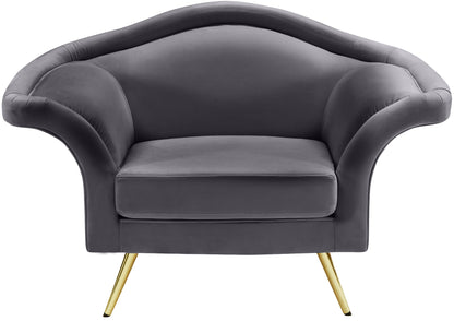 Plush Grey Velvet Chair C