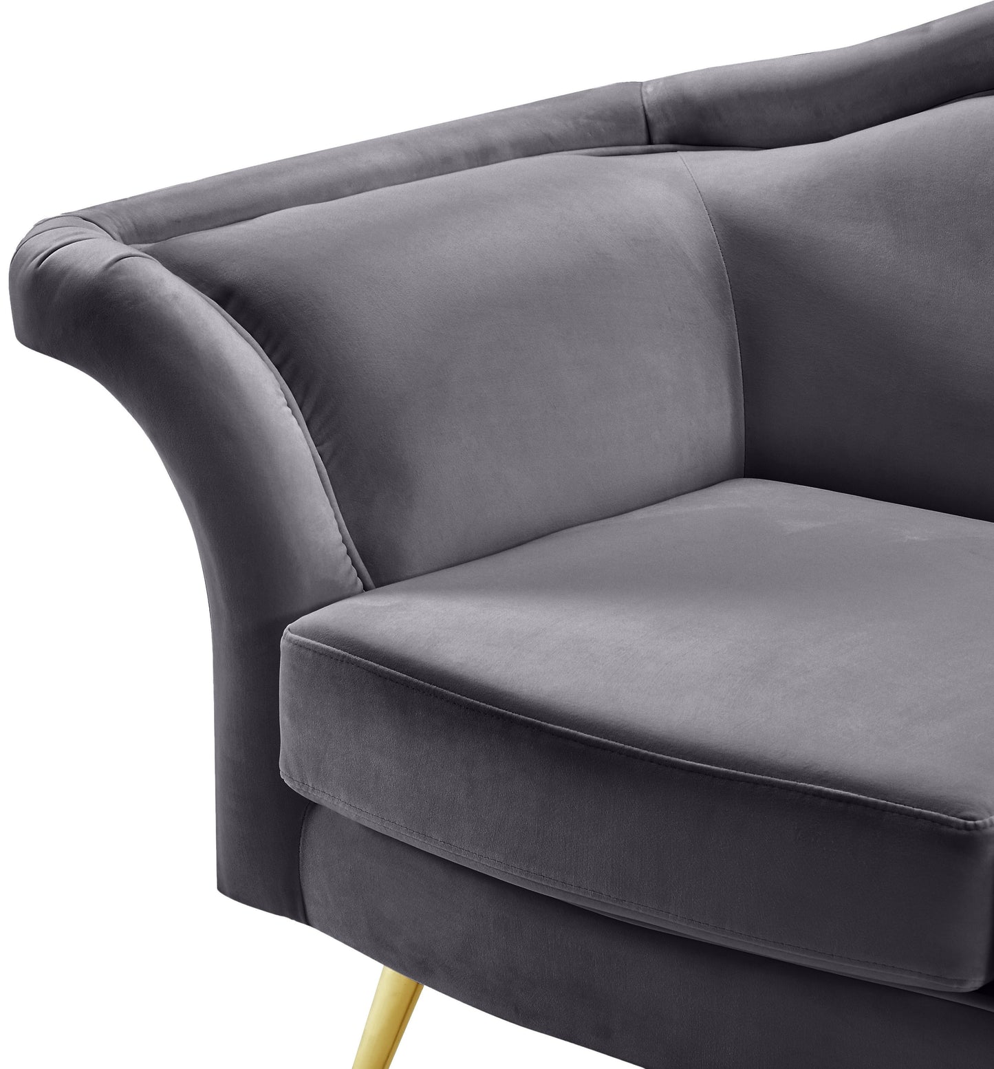 plush grey velvet chair c