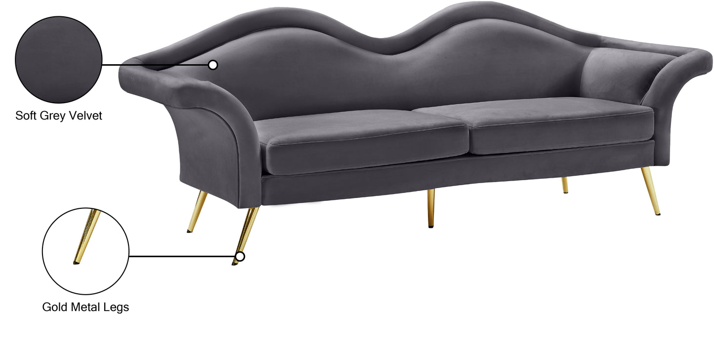 plush grey velvet sofa s