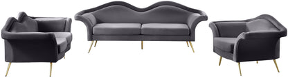 Plush Grey Velvet Sofa S