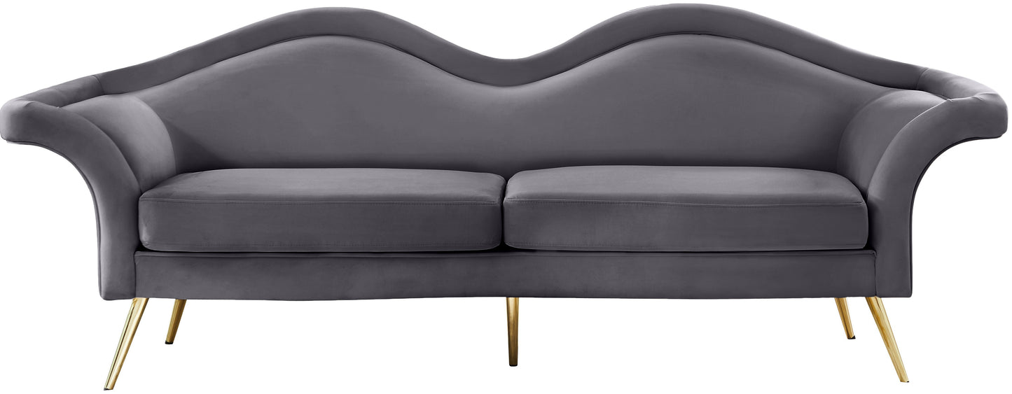 plush grey velvet sofa s