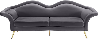 Plush Grey Velvet Sofa S