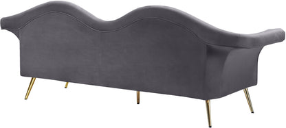 Plush Grey Velvet Sofa S