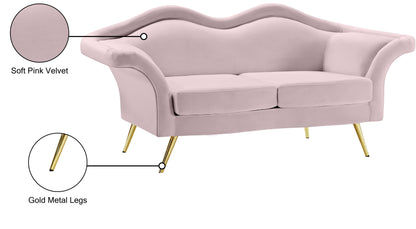 Plush Pink Velvet Loveseat L