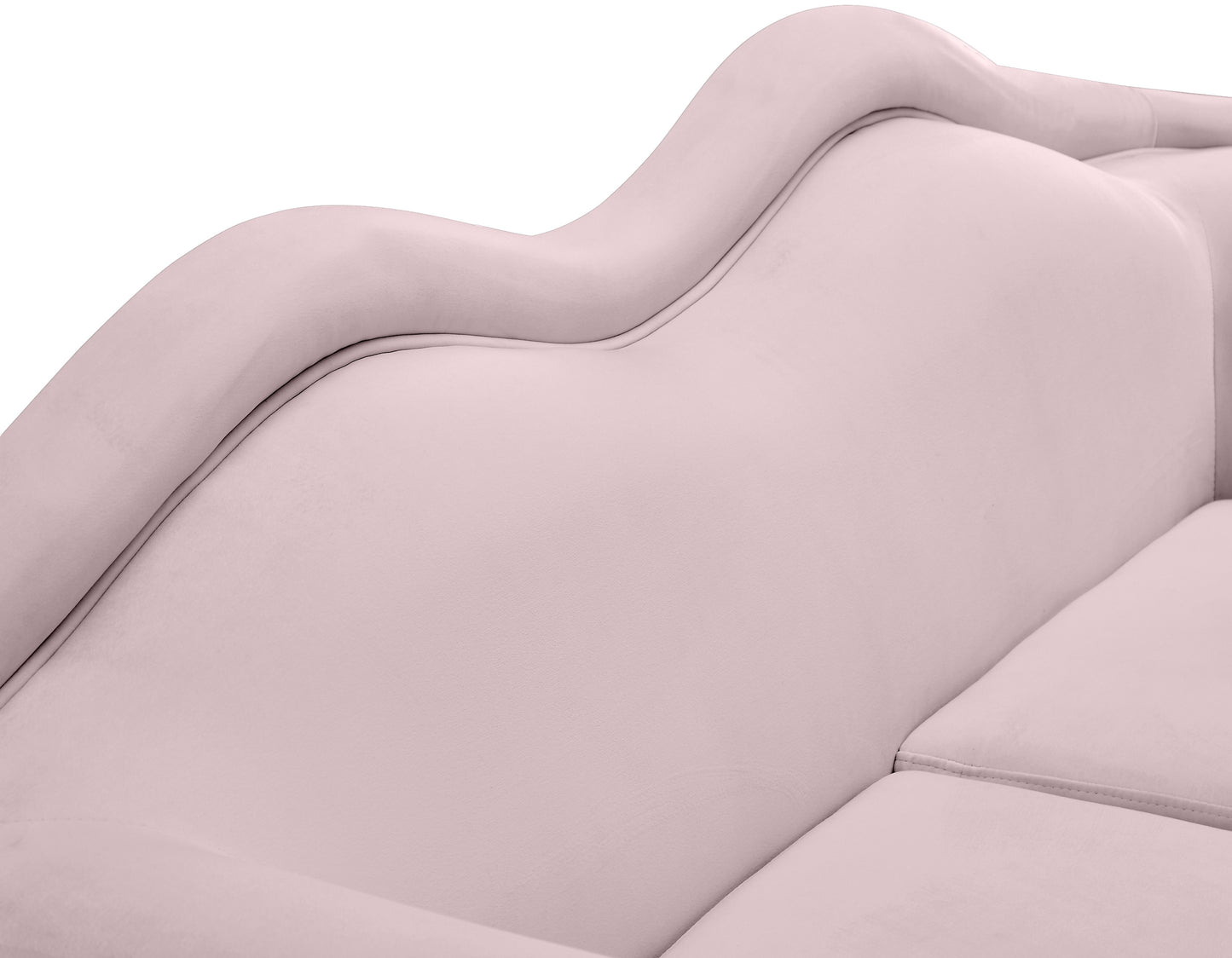 plush pink velvet loveseat l