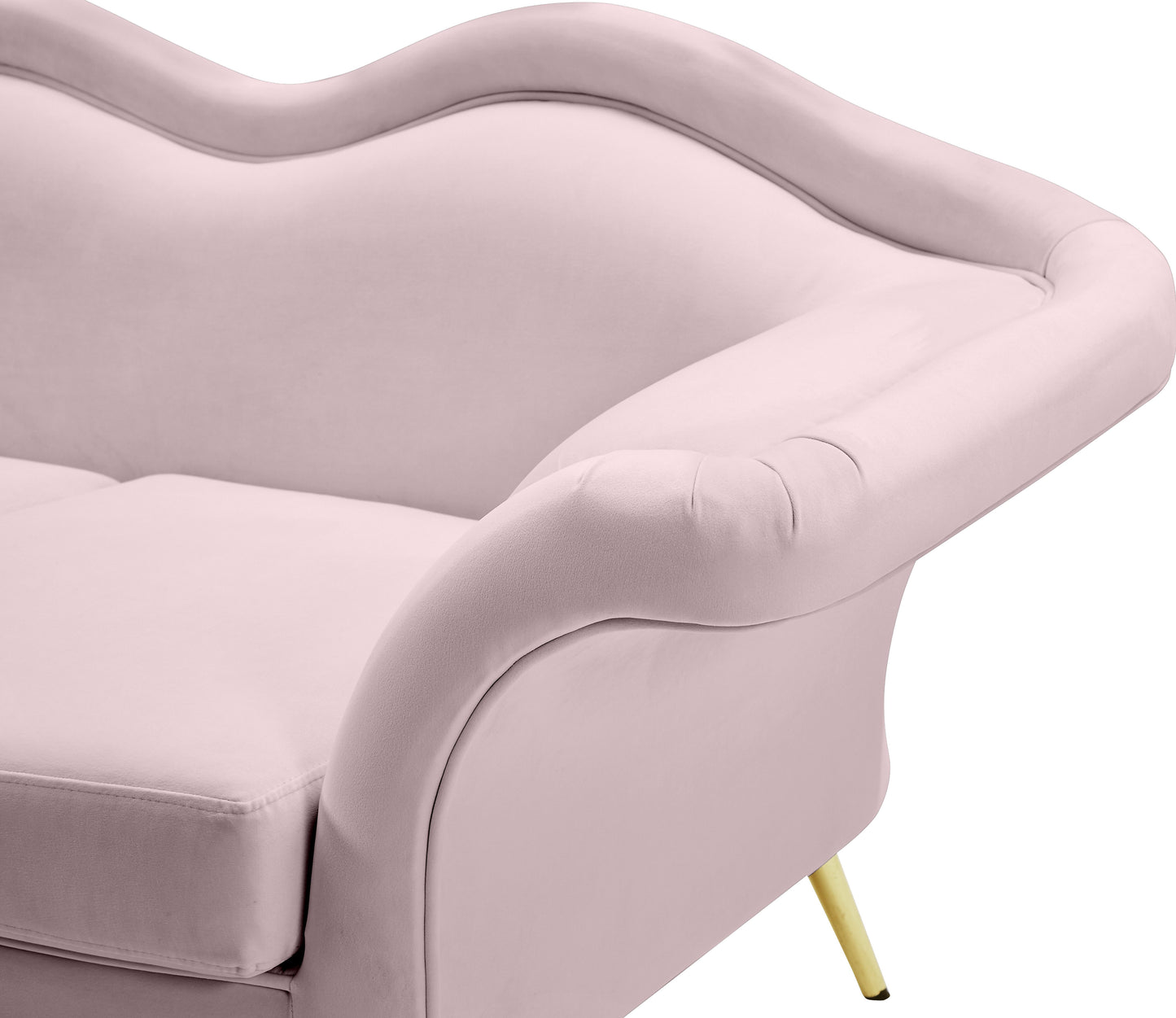 plush pink velvet loveseat l