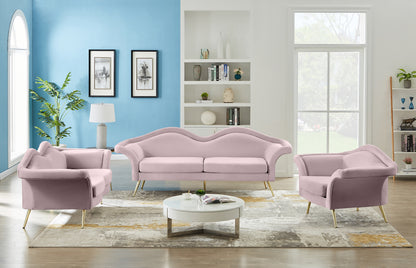 Plush Pink Velvet Loveseat L