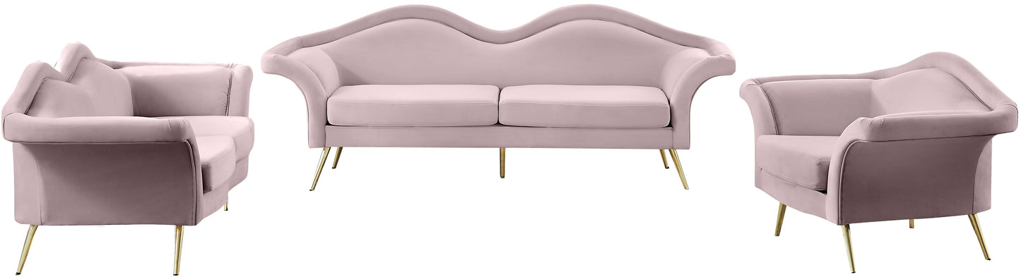 plush pink velvet loveseat l