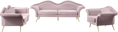 Plush Pink Velvet Loveseat L