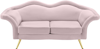 Plush Pink Velvet Loveseat L