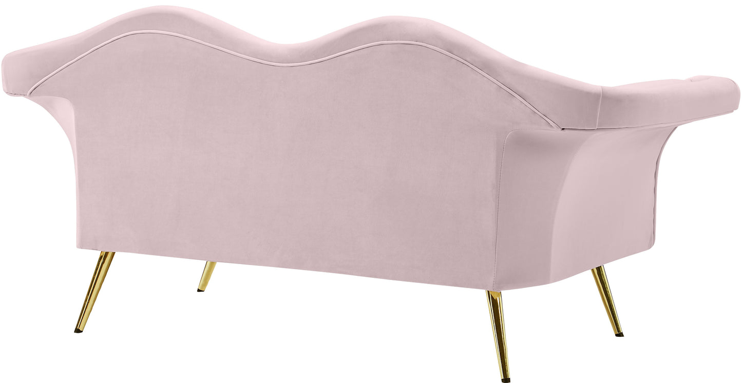 plush pink velvet loveseat l