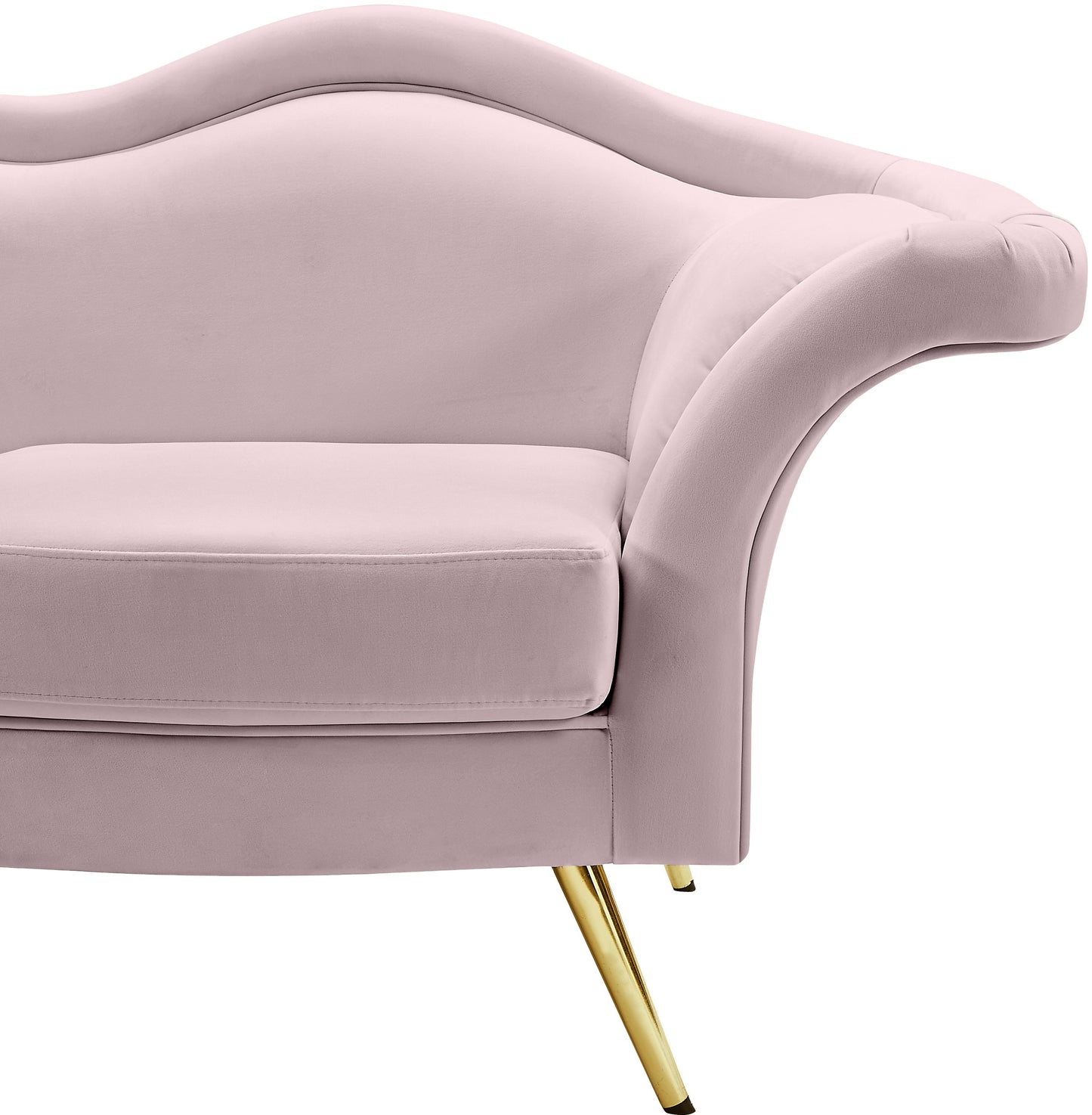 plush pink velvet loveseat l