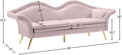 Plush Pink Velvet Sofa S