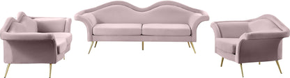 Plush Pink Velvet Sofa S