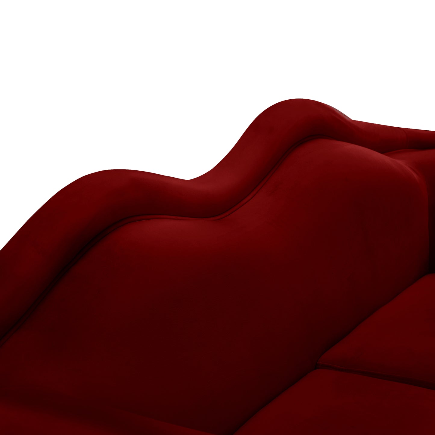 plush red velvet loveseat l