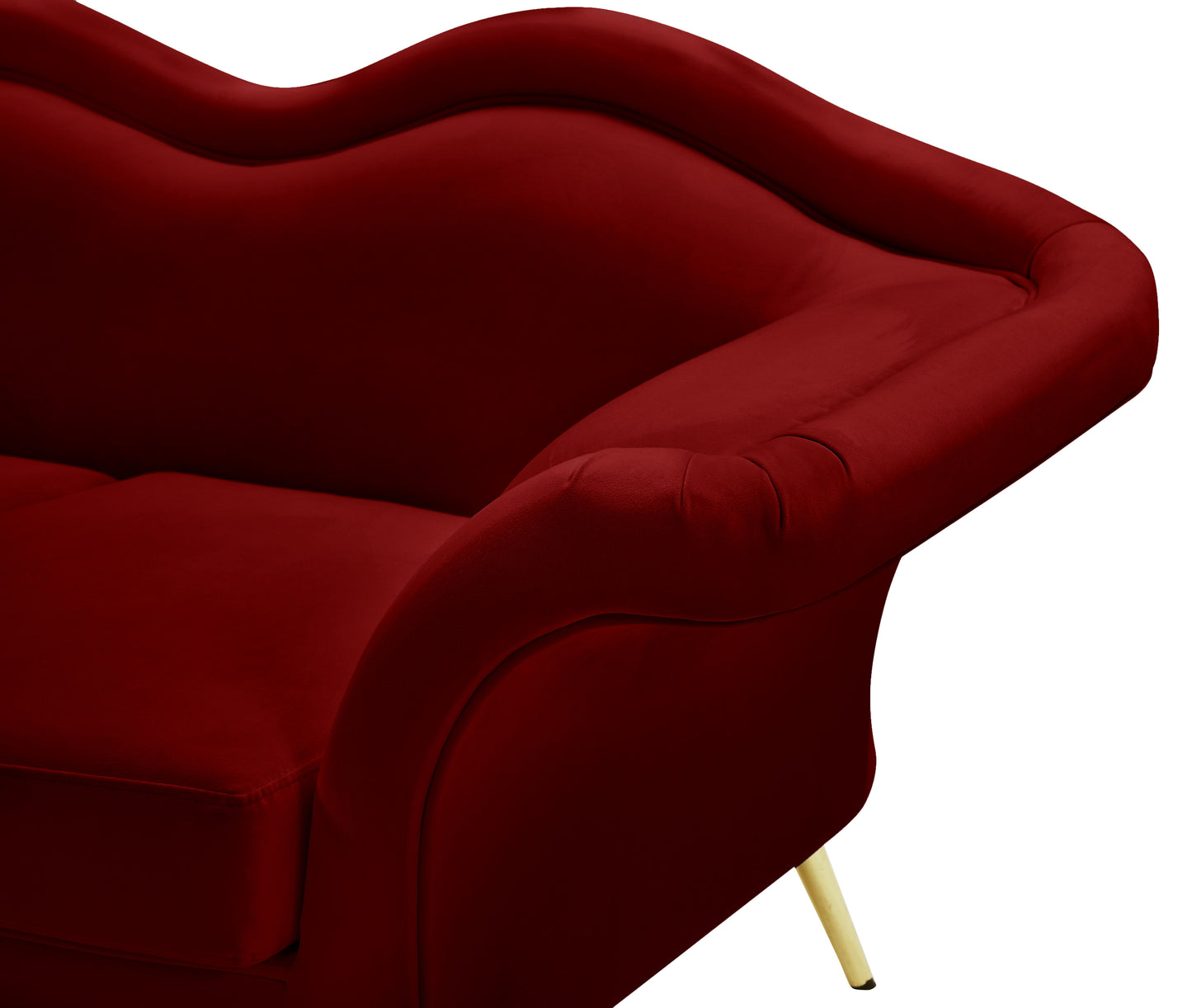 plush red velvet loveseat l