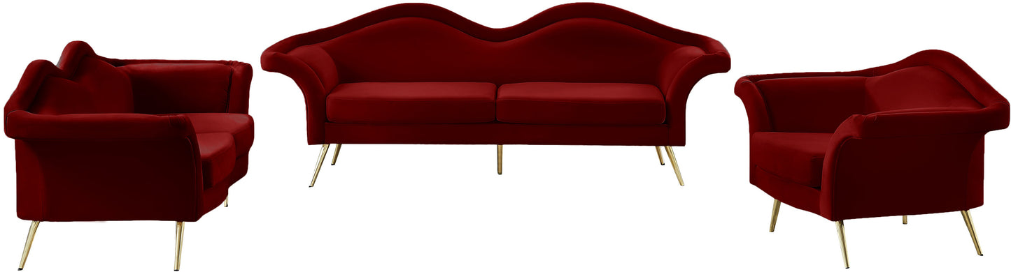 plush red velvet loveseat l