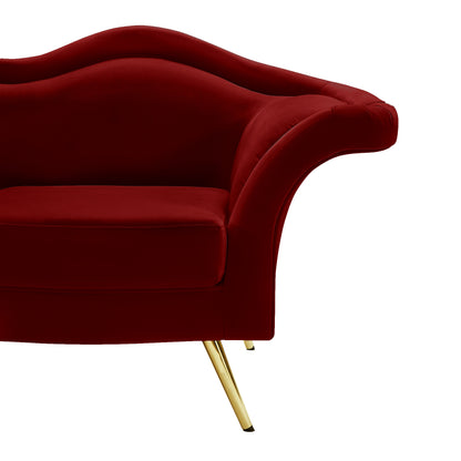 Plush Red Velvet Loveseat L