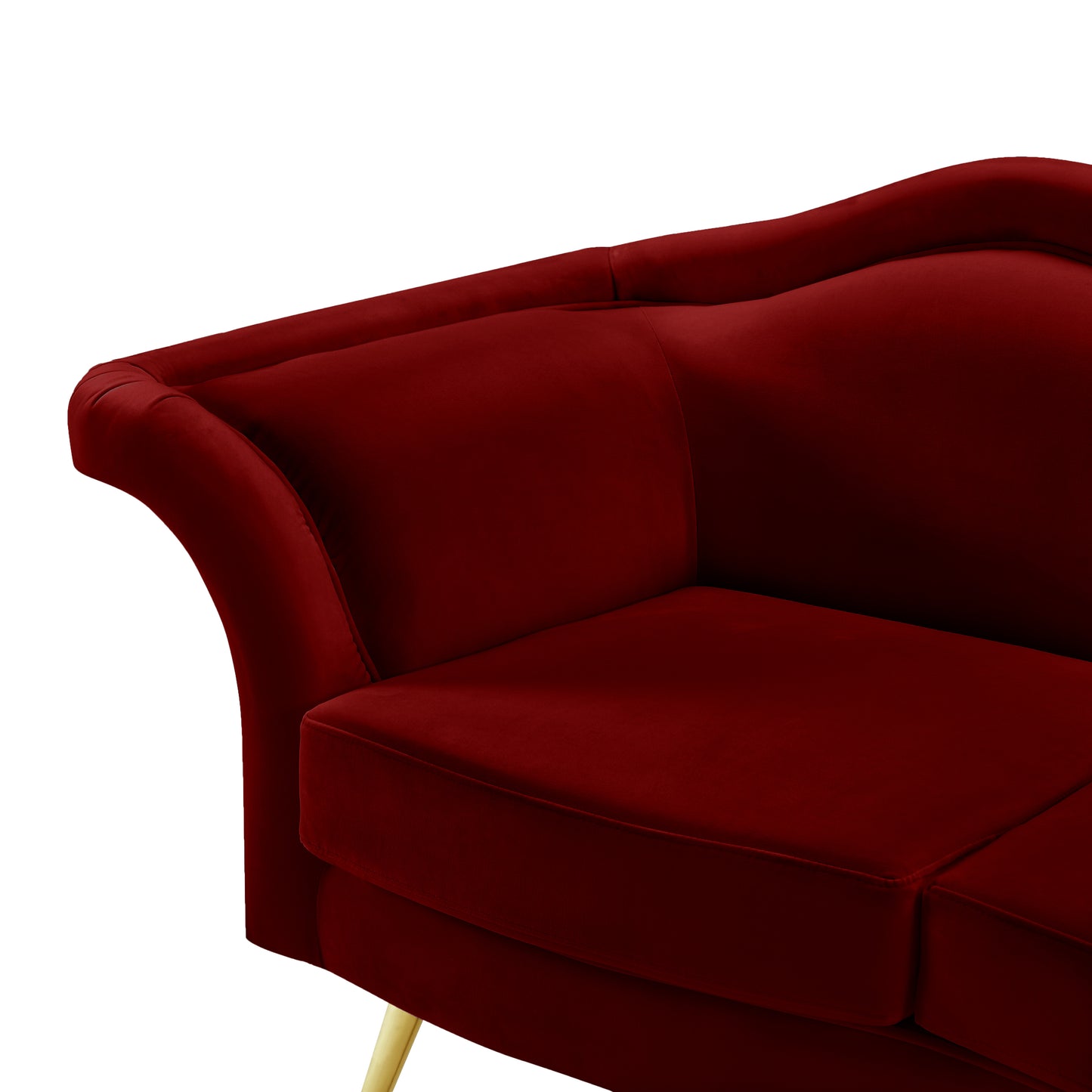 plush red velvet loveseat l