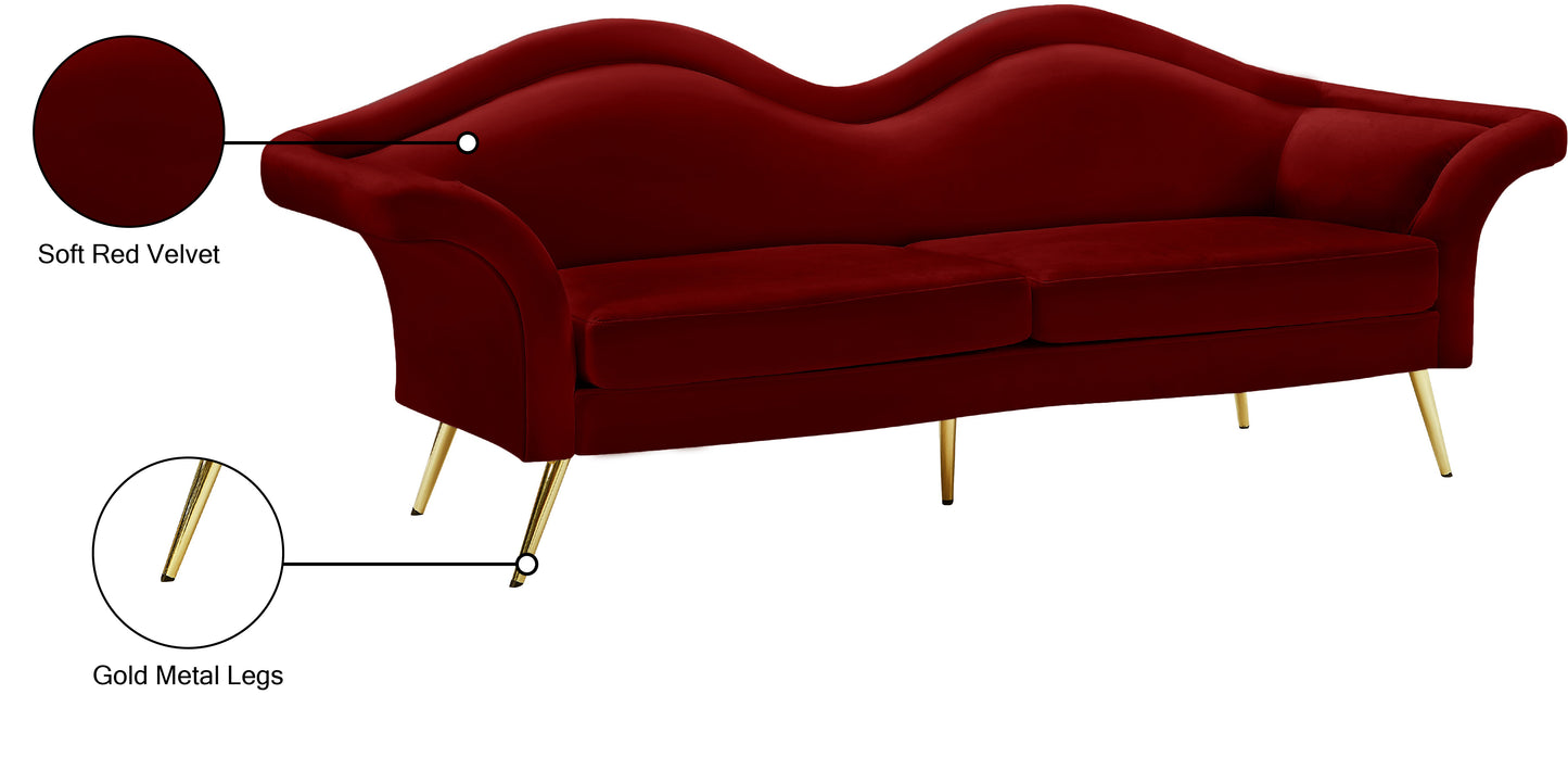 plush red velvet sofa s