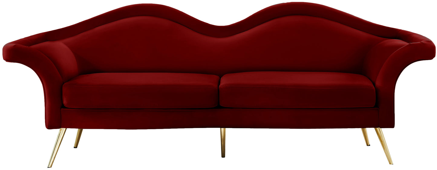 plush red velvet sofa s