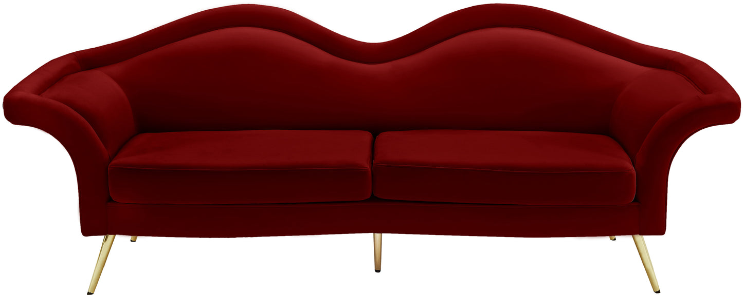 plush red velvet sofa s