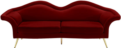 Plush Red Velvet Sofa S