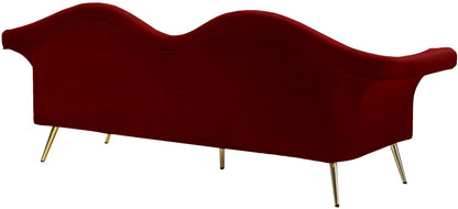 Plush Red Velvet Sofa S