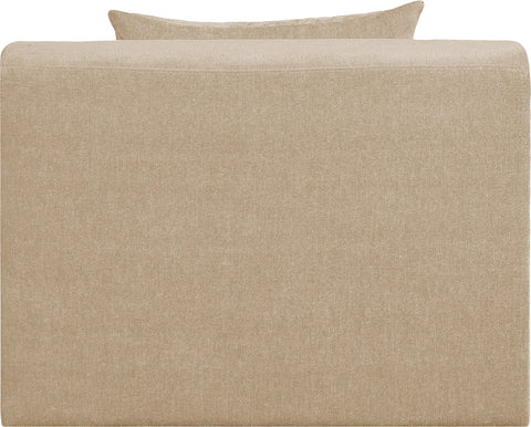 Willow Beige Chenille Fabric Upholstered Armless Chair, 1 Piece