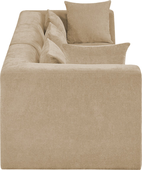 Willow 114" Beige Chenille Fabric Upholstered Sofa, 3-Piece (Style 2)