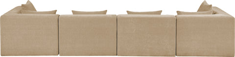 Willow 152" Beige Chenille Fabric Upholstered Sofa, 4-Piece (Style 2)