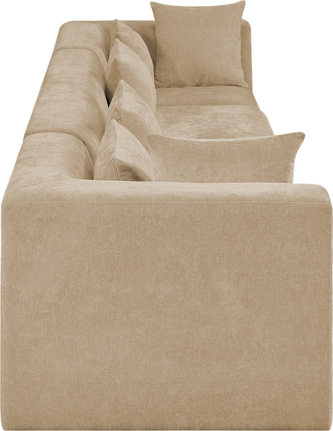 Willow 152" Beige Chenille Fabric Upholstered Sofa, 4-Piece (Style 2)