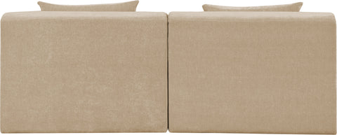 Willow 76" Beige Chenille Fabric Upholstered Sofa, 2-Piece