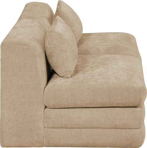 Willow 76" Beige Chenille Fabric Upholstered Sofa, 2-Piece