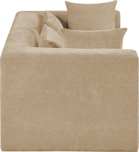Willow 76" Beige Chenille Fabric Upholstered Sofa, 2-Piece (Style 2)
